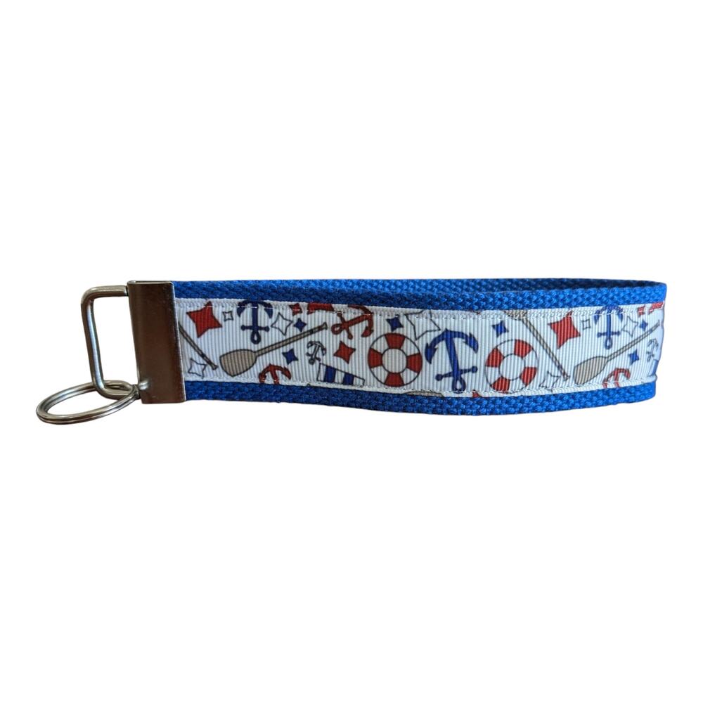 Nautical Sailing Keychain Wristlet Handmade‎ Key FOB Anchors Oars Row Boat Ocean